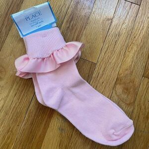 4/$25 The Children’s Place Pink Ruffle Fold Over Ankle Socks Size Medium